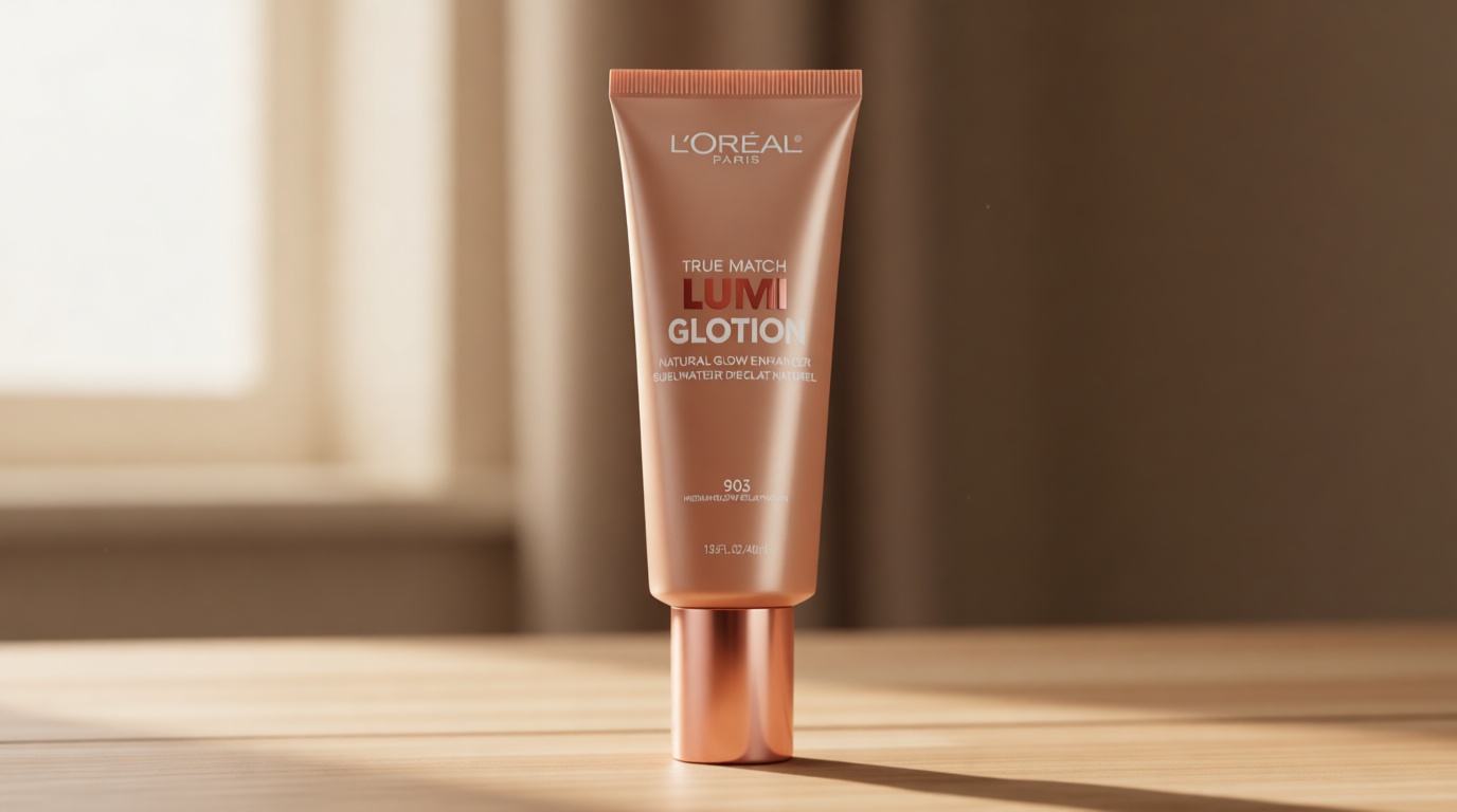 L'Oreal Paris Makeup True Match Lumi Glotion, Natural Glow Enhancer, Illuminator Highlighter, Bronzing Drops For a Sun-Kissed Glow, 903 Medium