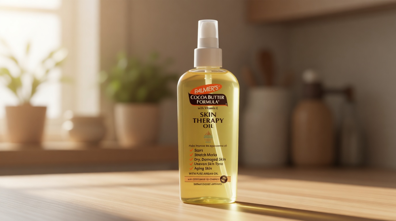 Palmer's Cocoa Butter Formula Skin Therapy Moisturizing Body Oil with Vitamin E & Pure Argan Oil, Deep Body Moisturizer for Dry, Damaged Skin, 5.1 Ounces