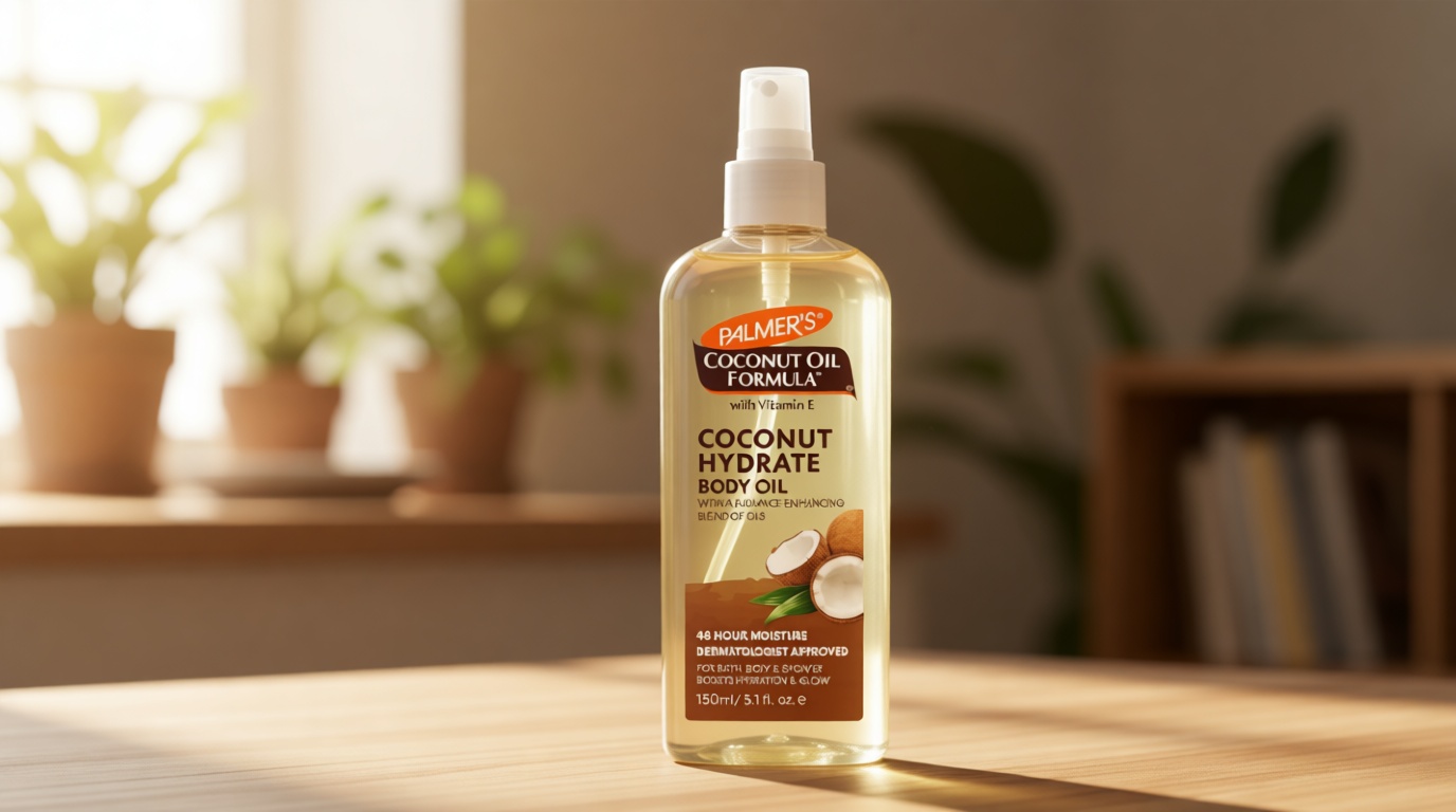 Palmer's Coconut Oil Formula Body Oil, Body Moisturizer with Green Coffee Extract, Bath Oil for Dry Skin, 5.1 Ounces (Spray Cap)