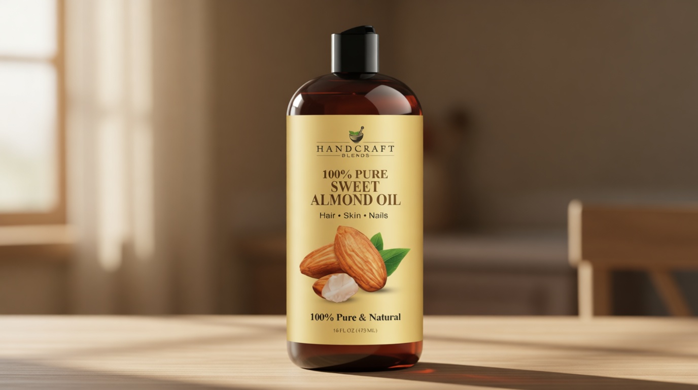 Handcraft Blends Sweet Almond Oil | 100% Pure and Natural | Bath & Body Oil | Premium Grade Carrier Oil | Skin | Hair | Body | Massage | Hexane-Free | 16 Fl Oz