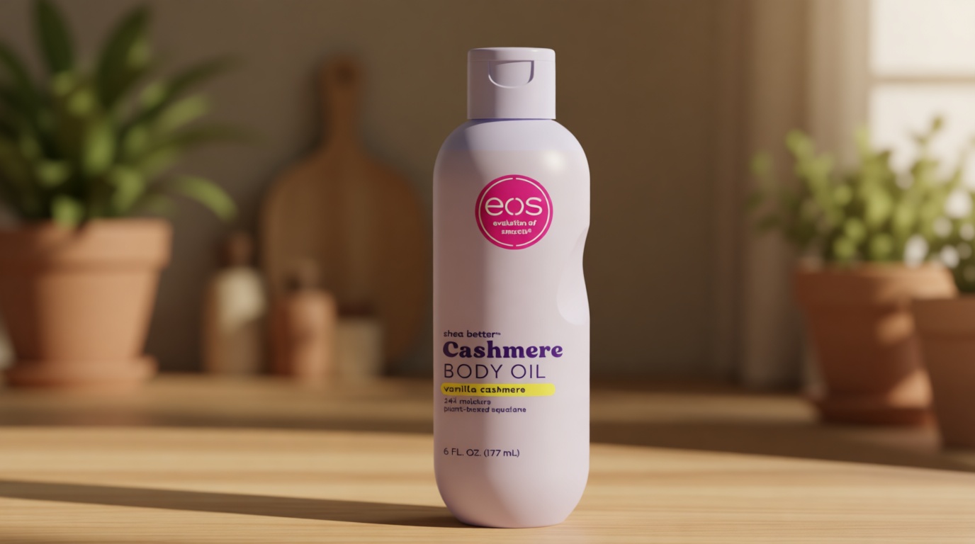 eos Cashmere Oil, Vanilla, 24 Hour Moisture, Plant-Based Squalane to Soothe, Soften and Smooth Dry Skin, 6 fl oz