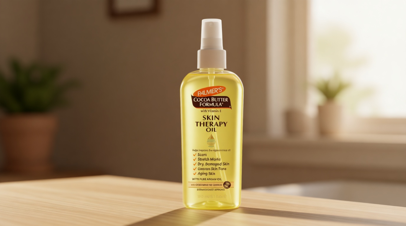 Palmer's Cocoa Butter Formula Skin Therapy Moisturizing Body Oil with Vitamin E & Pure Argan Oil, Deep Body Moisturizer for Dry, Damaged Skin, 5.1 Ounces