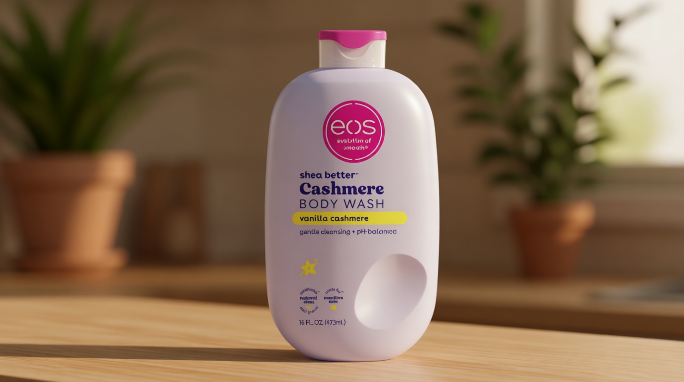 eos Body Wash, Vanilla, Moisturizing Creamy Gel Formula with Shea Butter, Glycerin, Vitamin E, pH Balanced, Sensitive Skin, Vegan, 16 fl oz