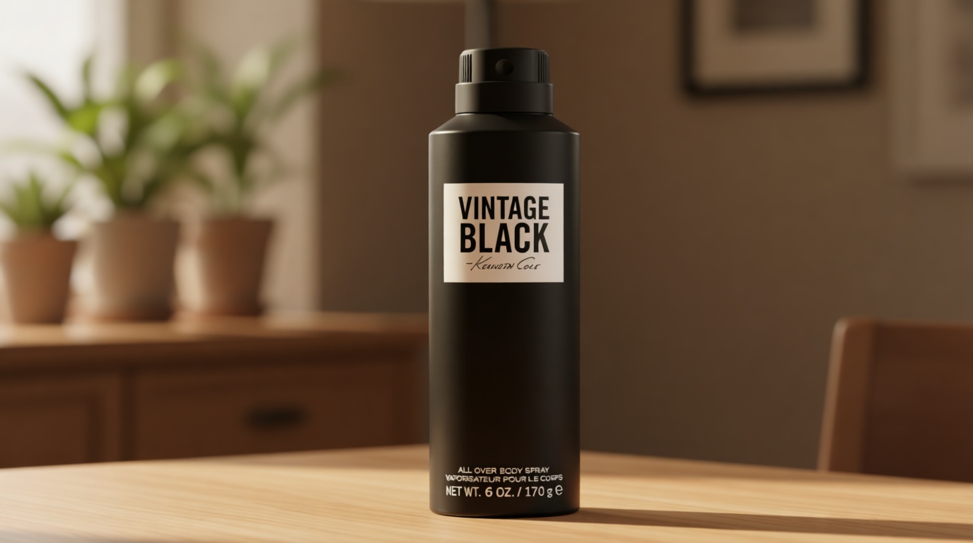 Kenneth Cole Vintage Black Body Spray for Men, 6.0 Fl. Oz.