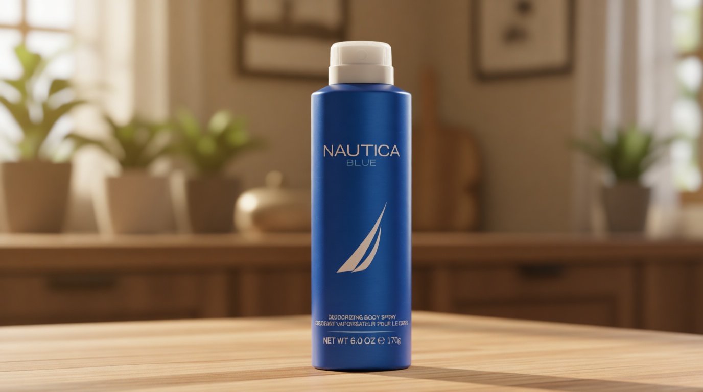 Nautica Blue Deo Body Spray 6 fl oz (Pack of 1), Notes of Basil, Jasmine, and Cedarwood, Men's Fragrance, Long Lasting, Everyday Fragrance