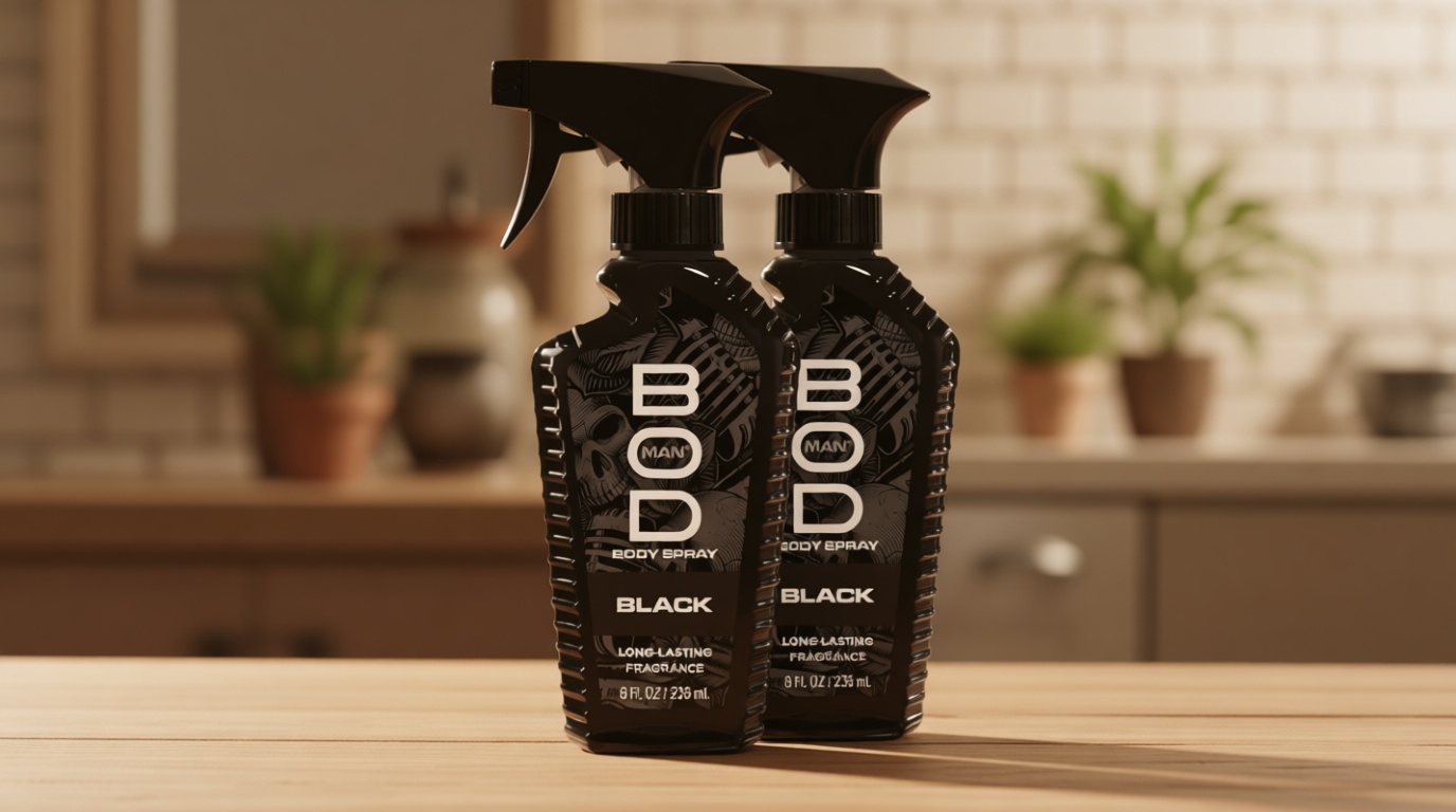 BOD man Fragrance Body Spray, Black, 8 fl oz (Pack of 2)