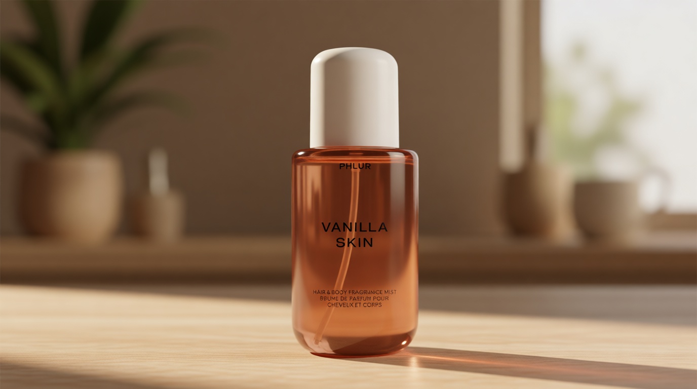 PHLUR Vanilla Skin Body Mist, 8 Fl Oz - Hair and Body Perfume for Women, Vanilla Perfume Body Spray with Pink Pepper, Cashmere Wood & Sandalwood Fragrance