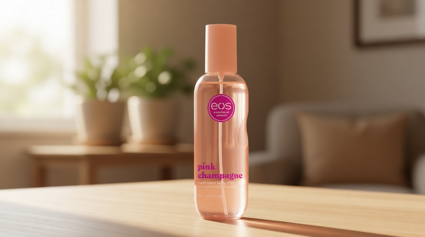 eos Cashmere Body Mist, Pink Champagne, Body Spray for Women, Hair Mist, Moisturizing, Hyaluronic Acid, Glycerin, Vegan, Cruelty-free, 6 fl oz
