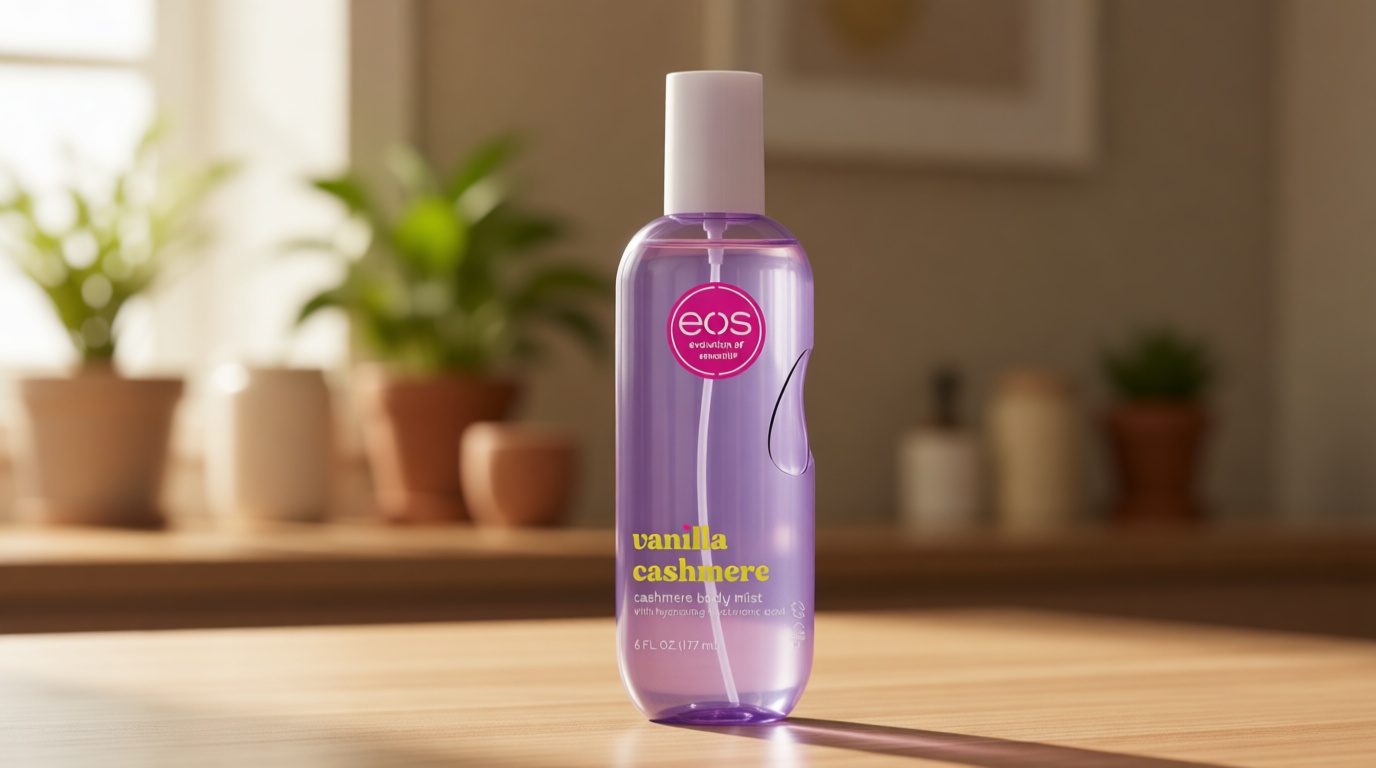 eos Cashmere Body Mist, Vanilla Cashmere, Soft Musk, Cozy Caramel, Hair Mist, Body Spray for Women Moisturizing, Hyaluronic Acid, Vanilla Body Spray, Vegan, Cruelty-free, 6 fl oz