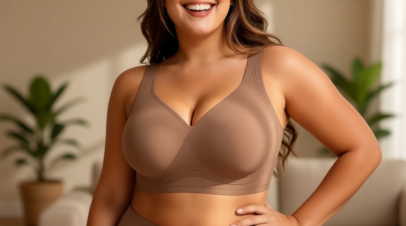 PoseFree Womens Seamless Wireless Supportive Bra Push Up Comfort Soft No Underwire Full Coverage T-Shirt Bra Global Recycled Standard