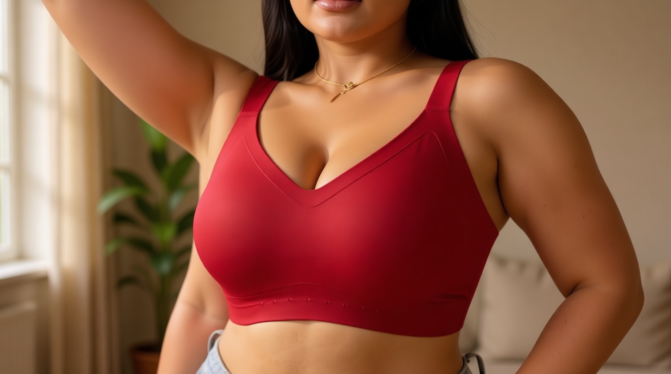 LIIJOO Women’s Plus Size Full Coverage Wireless Bras Supportive Wide Strap Comfort Bra for Sagging Breasts No Back Fat Minimizer Bra