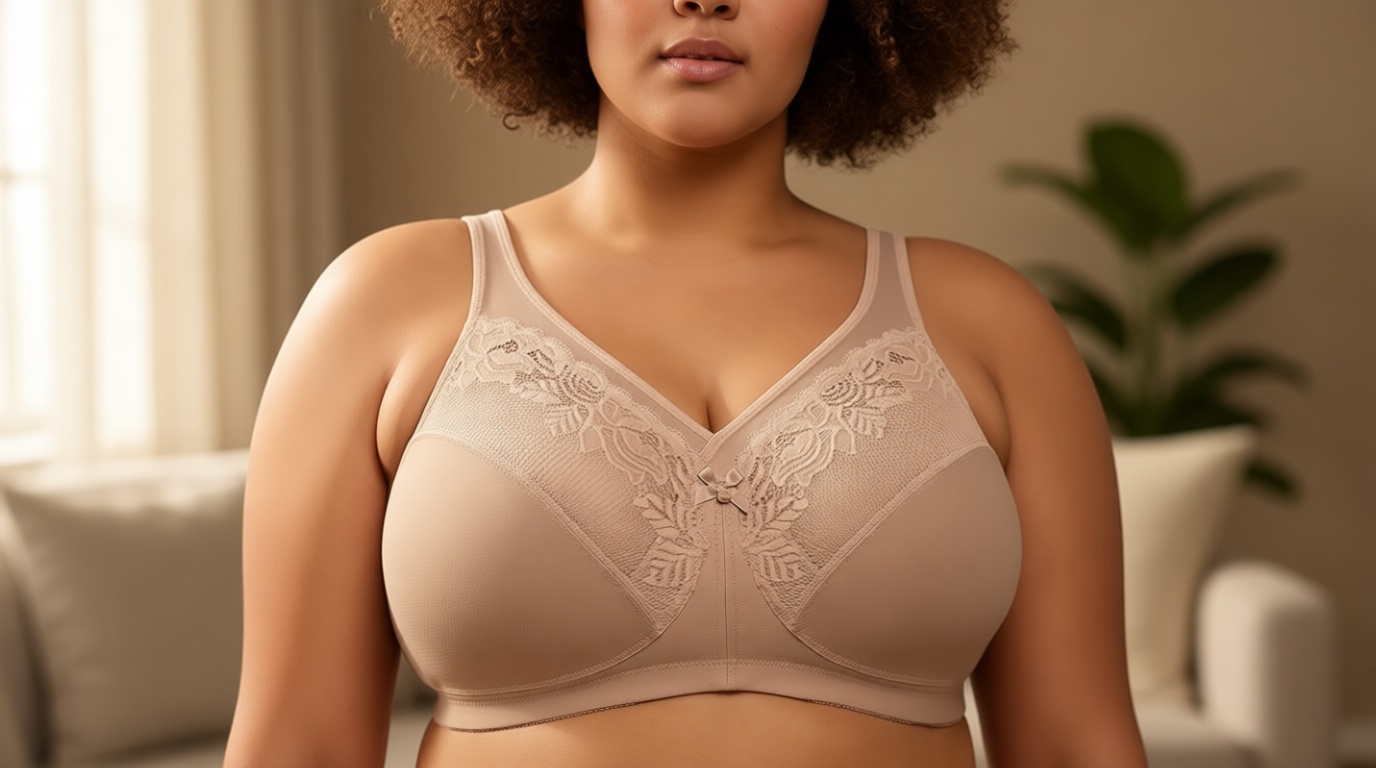 Glamorise Women's Full Figure Wirefree Minimizer Support Bra #1003