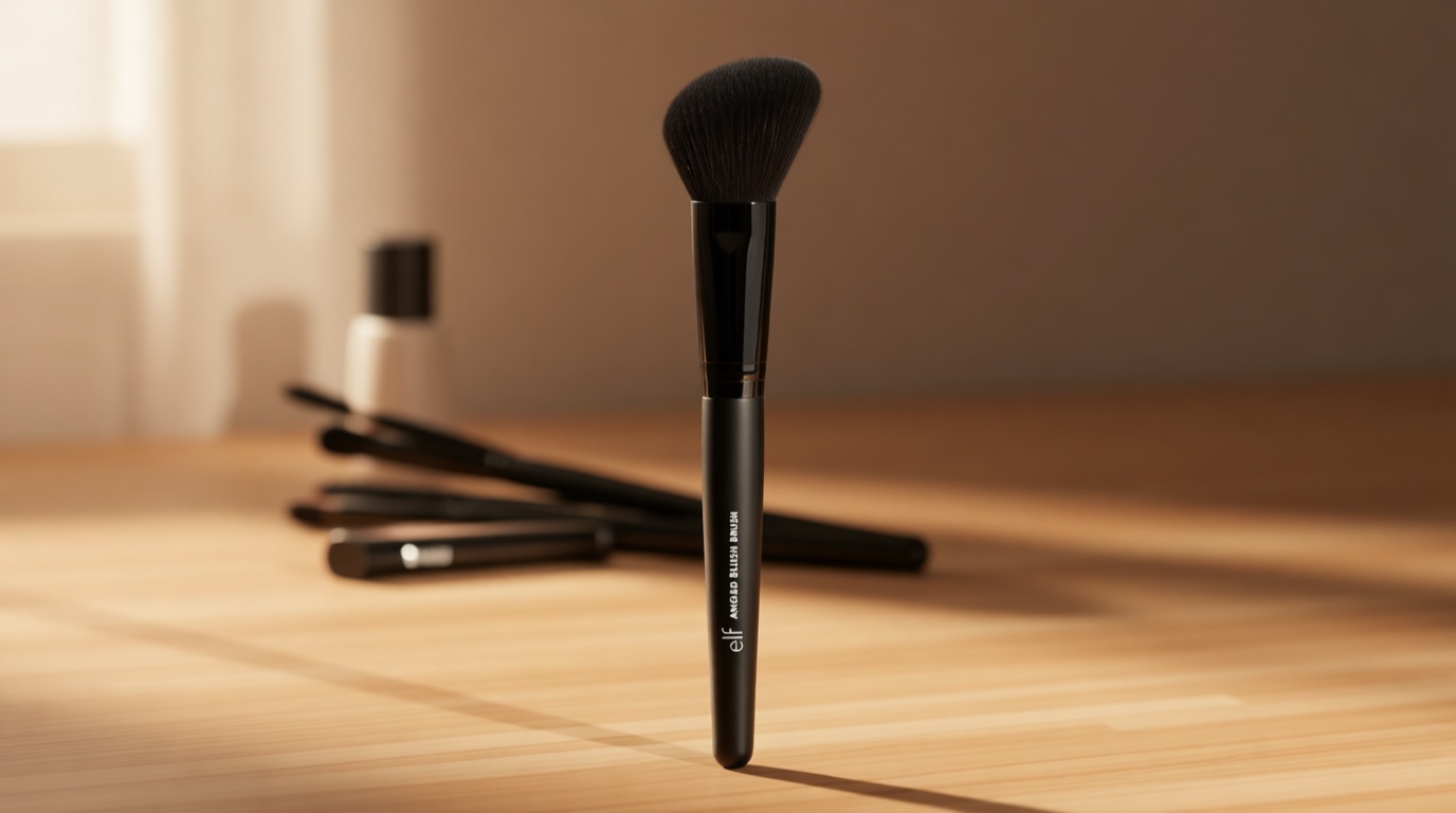 e.l.f. Angled Blush Brush, Face Makeup Brush For A Sculpted Look, Great For Cream, Liquid Or Powder Blush, Bronzers & more, Vegan & Cruelty-Free