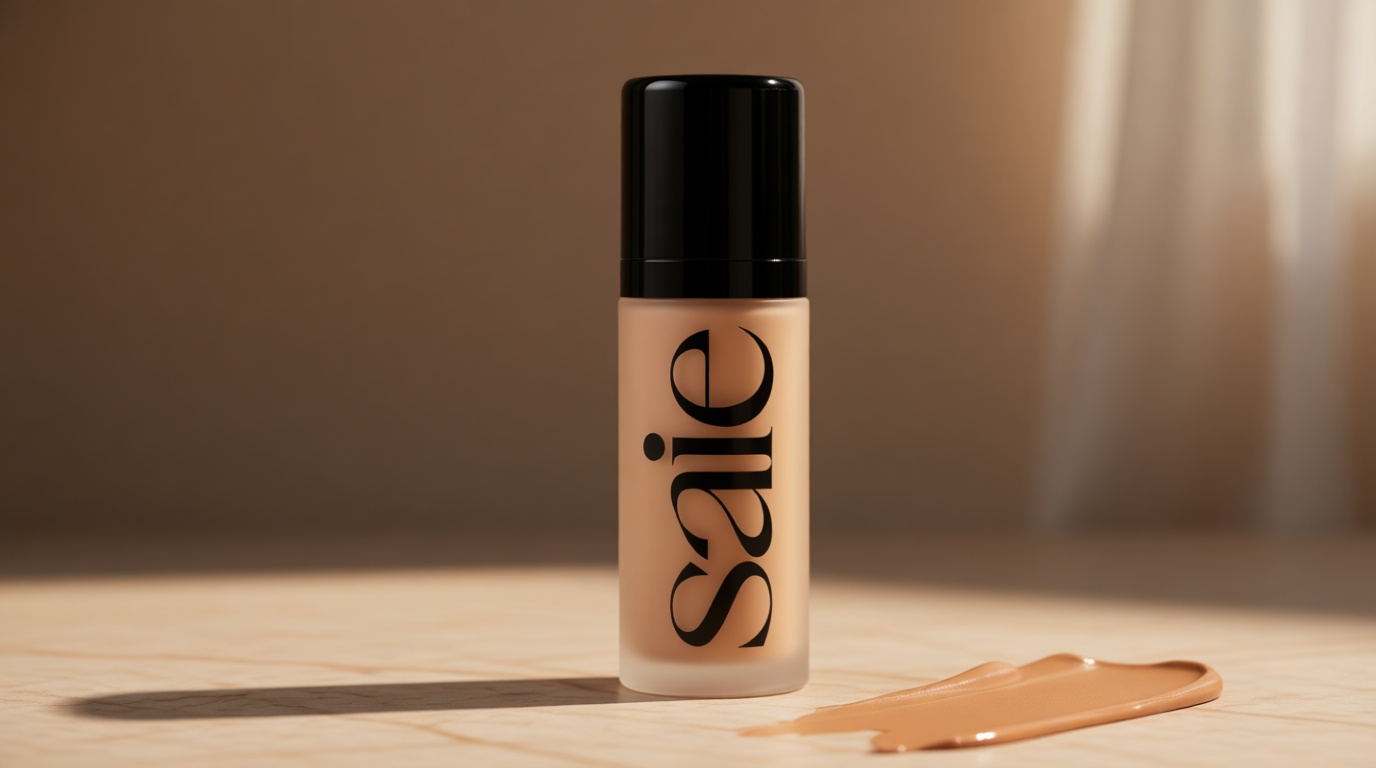 Saie Dew Bronze - Hydrating Liquid Bronzer Stick For a Sun Kissed Glow - Liquid Contour Stick Infused with Nourishing Skin Care Ingredients - Sculpted Face Makeup Essential - Sand (0.4 oz)