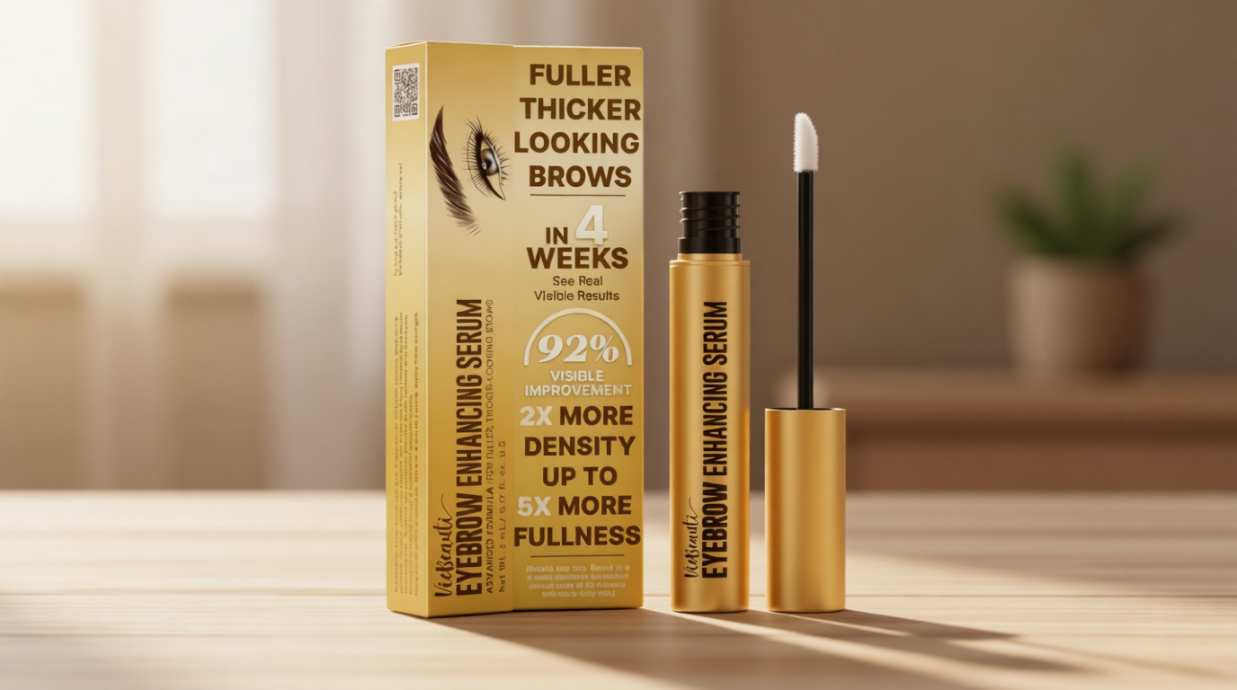 VieBeauti Eyebrow Growth Serum 5mL – Brow Serum for Fuller & Thicker Looking Brows, Advanced Nourishing Formula, Vegan & Cruelty-Free, Gentle for Sensitive Skin