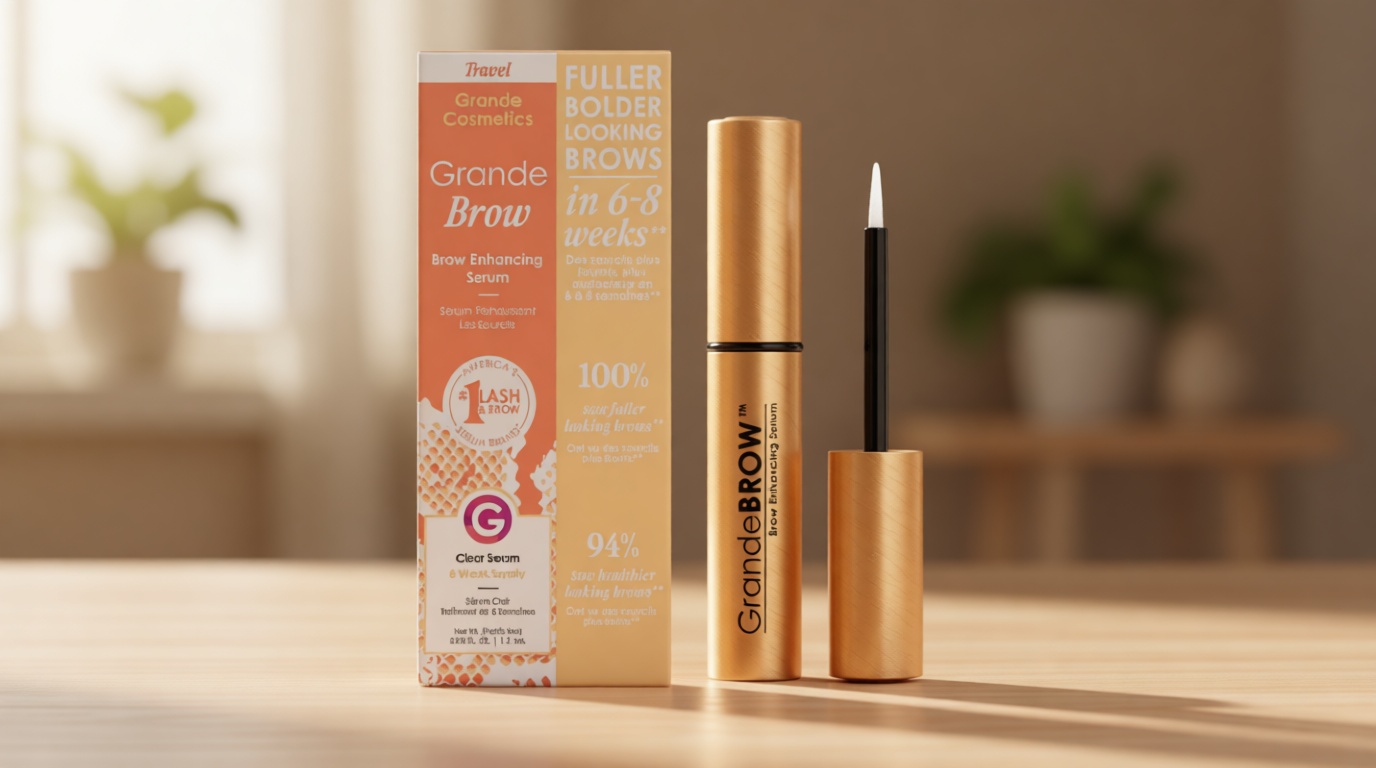Grande Cosmetics GrandeBROW Brow Enhancing Serum For Fuller, Bolder, Looking Eyebrows - Brow Serum With Vitamins, Peptides, Antioxidants, Amino Acids, Cruelty-Free
