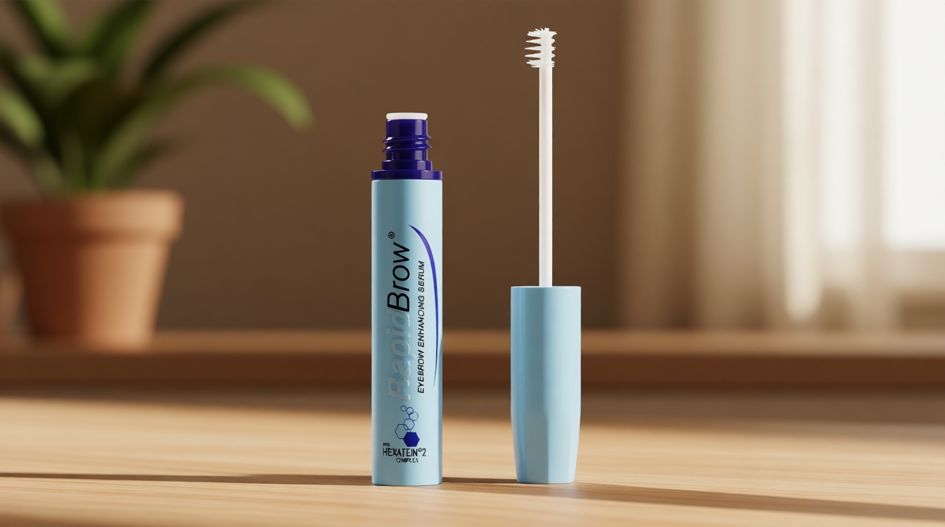 rapidBrow Eyebrow Enhancing Serum 3 mL - Hydrating Hair Serum for Visibly Thicker-Looking Brows with Hexatein 2 Complex