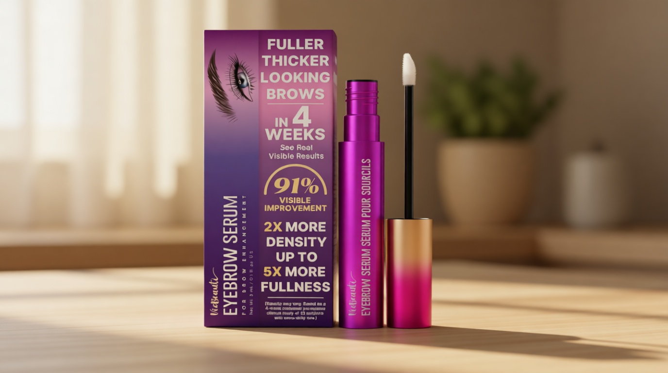 VieBeauti Eyebrow Growth Serum: Eyebrow Serum to Grow Brows with Advanced Formula to Boost Longer Fuller and Thicker Looking Eyebrows 3mL