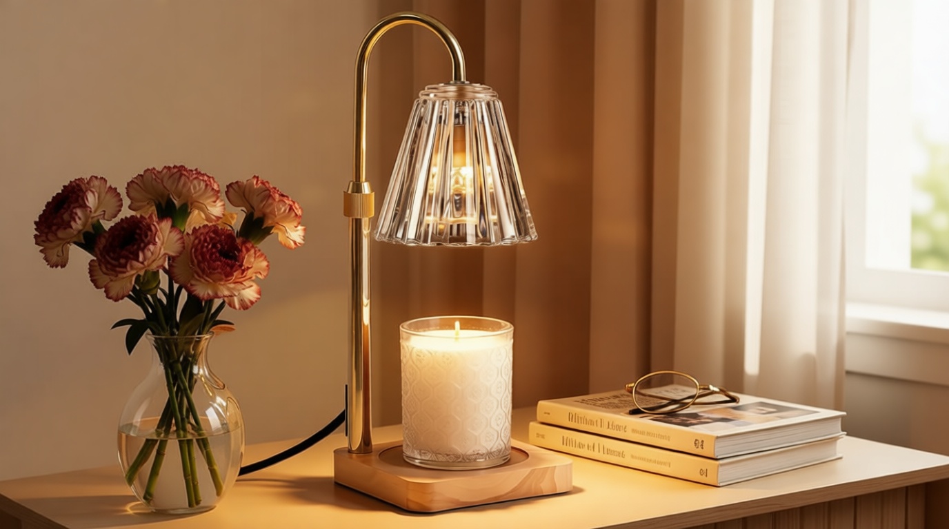 Marycele Candle Warmer Lamp with Timer & Dimmer - Mothers Day Gifts for Women Mom Her, Aesthetic Office Home Decor, Adjustable Height Wax Melter for Candle Jar & 3-Wick Candles (2 Bulbs Included) Recycled Claim Standard Blended