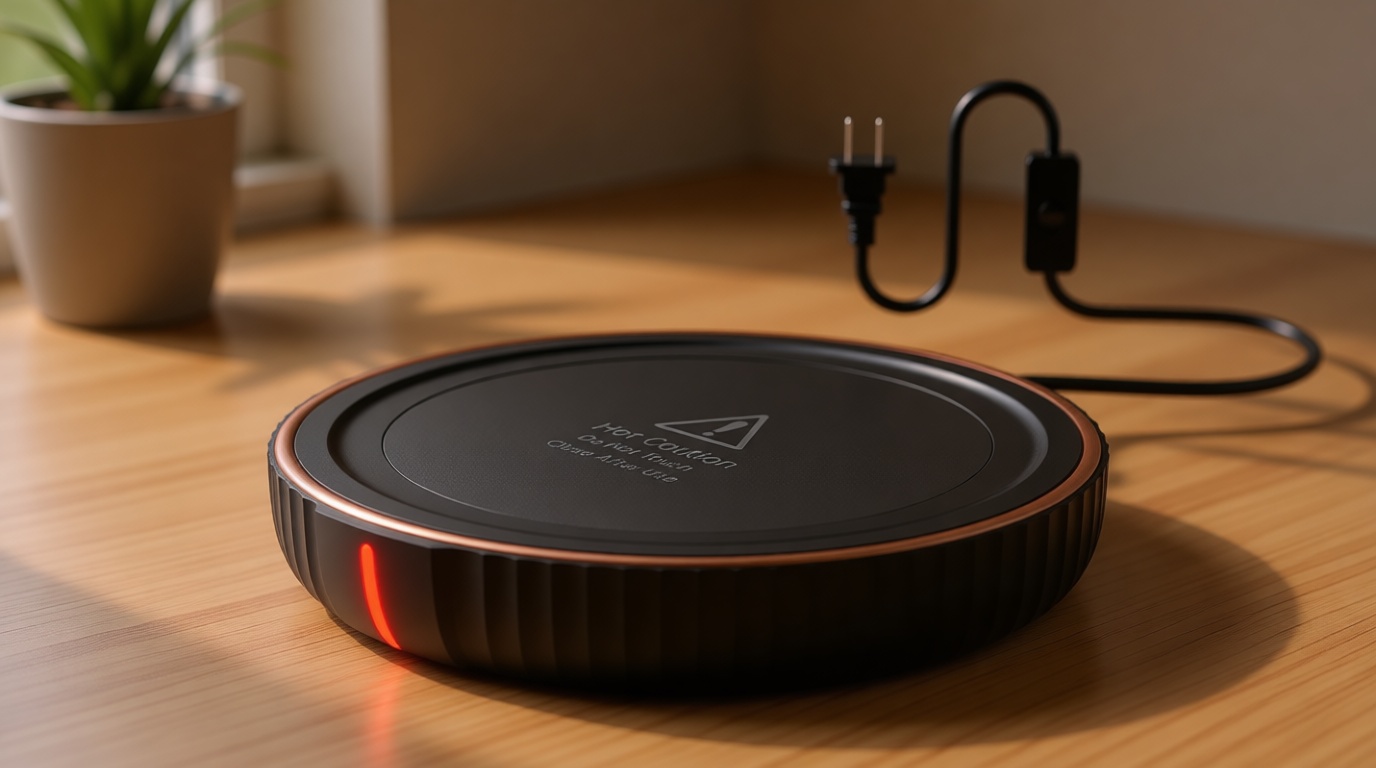 HouseGem Large Candle Warmer Plate - Coffee Cup Mug Warmer for Desk, Candle Melter, Electric Mug Heater for Beverages, Milk & Tea, Coffee Accessories Ideal Gifts Keep Cup Warm (Black) Global Recycled Standard