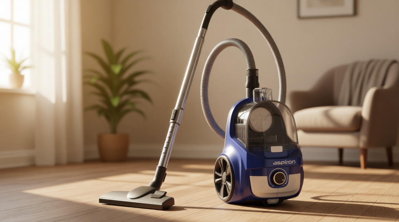 Aspiron Canister Vacuum, Upgraded 1600W Bagless Canister Vacuum Cleaner, Auto Cord Rewind, H13 HEPA Filter, 4Qt Large Capacity, 5 Tools for Hard Floors, Carpet, Pet, Upholstery, Tiles, Sapphire