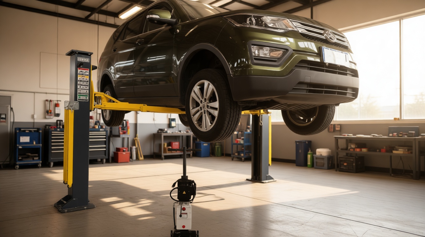 2 Post Car Lift, 8500lbs Heavy Duty Hydraulic Auto Vehicle Truck Lift with 2+3 Adjustable Arm Design, Safety Lock and Rubber Door Protectors, for Garage and Workshop, 110V