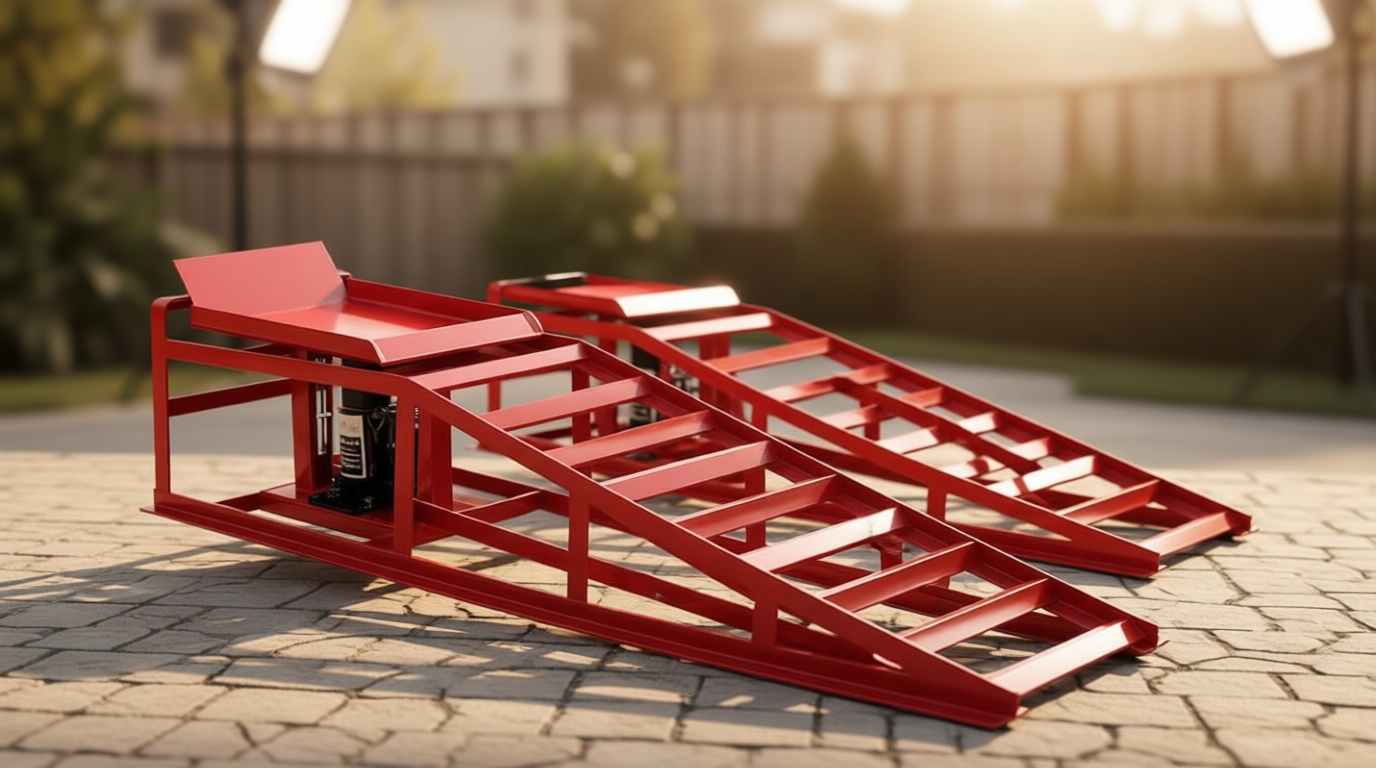 2PCS 5T 11060lbs Hydraulic Car Ramps, Heavy Duty Hydraulic Vehicle Ramps Lift Ramp, Portable Car Ramps for Oil Changes, Car Lifts for Home Garage, Vehicle Auto Garage Repair, Mens Gifts Ideas