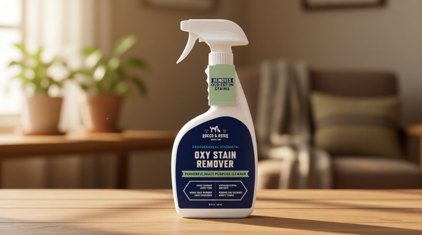 Rocco & Roxie Oxy Stain Remover - Oxygen Powered Carpet Cleaner Spray - Pet Stain Remover for Carpet, Spot Cleaner for Upholstery, Couch, Laundry, Rug, Clothes, Car Seat, Mattress, Sofa, and More