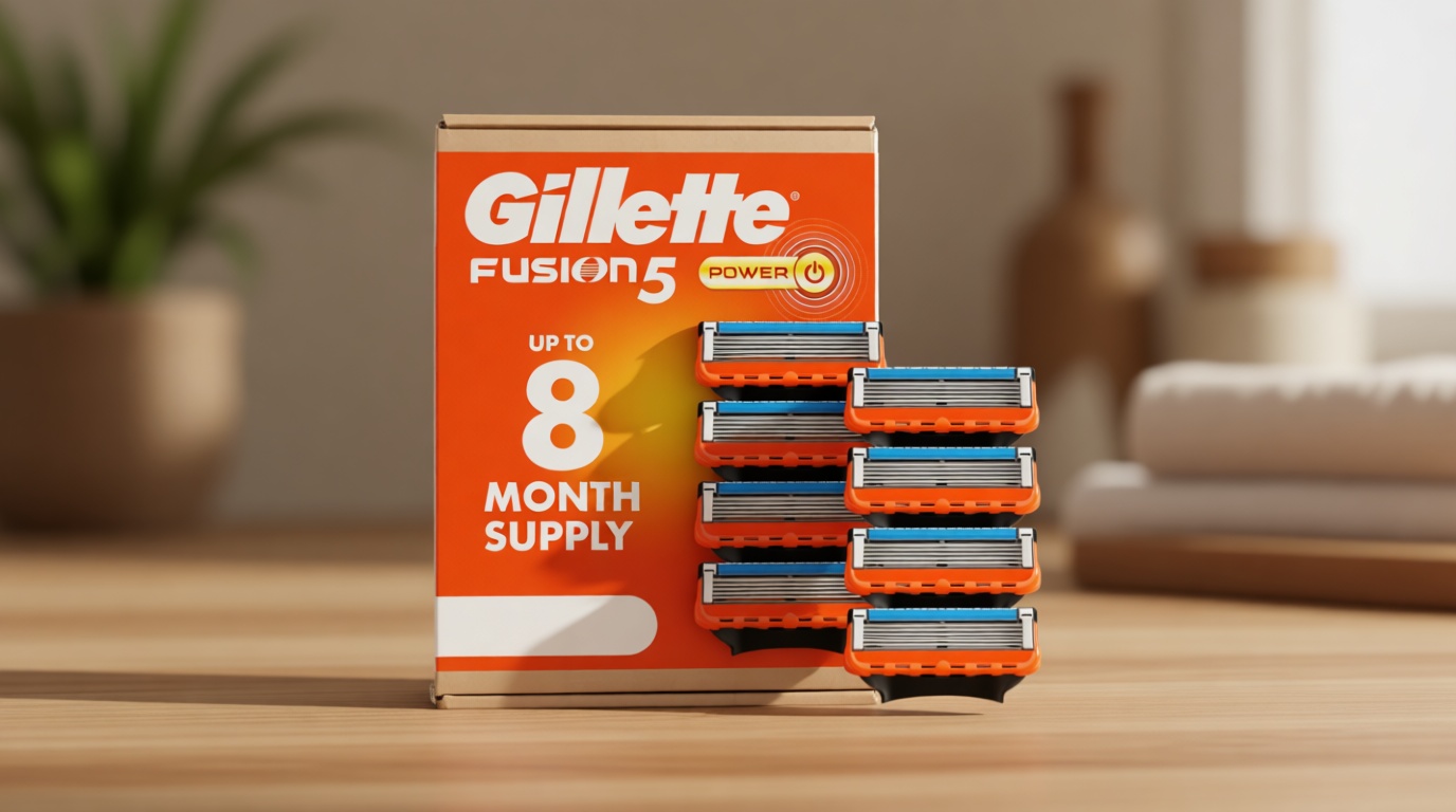 Gillette Fusion5 Power Razor Blade Refills for Men, 8 Count, with Precision Trimmer