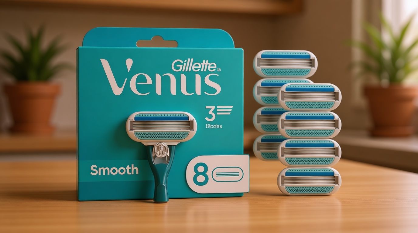 Gillette Venus Smooth Womens Razor Blade Refills, 8 Count, Lubracated to Protect the Skin from Irritation