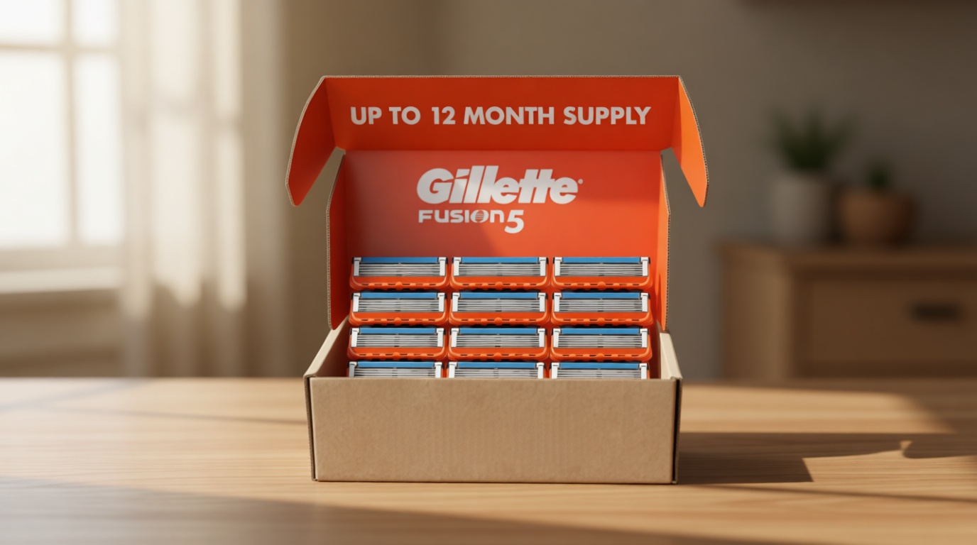 Gillette Fusion5 Mens Razor Blade Refills, 12 Count, Lubrastrip for a More Comfortable Shave