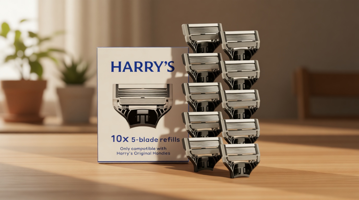 Harry's Original Razor Blades for Men - 10 Count - Premium Razor Blade Refill Cartridges - German Engineered