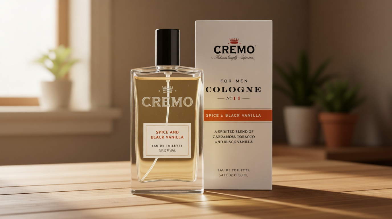 Cremo Cologne For Men - Spice & Black Vanilla Mens Cologne Spray, An Explosion of Vibrant Spices, Dark Woods and Black Vanilla, Multi-Layered Signature Men's Fragrances, 3.4 Fl Oz