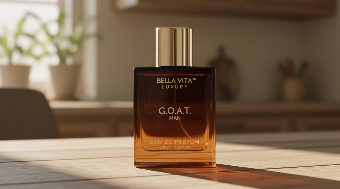 Bellavita Luxury G.O.A.T. Eau de Parfum | 100 ml (3.4 fl.oz.) | Perfume for Men | Citrus, Bergamot, Patchouli, and Vetiver Notes | Long Lasting Men's Fragrance