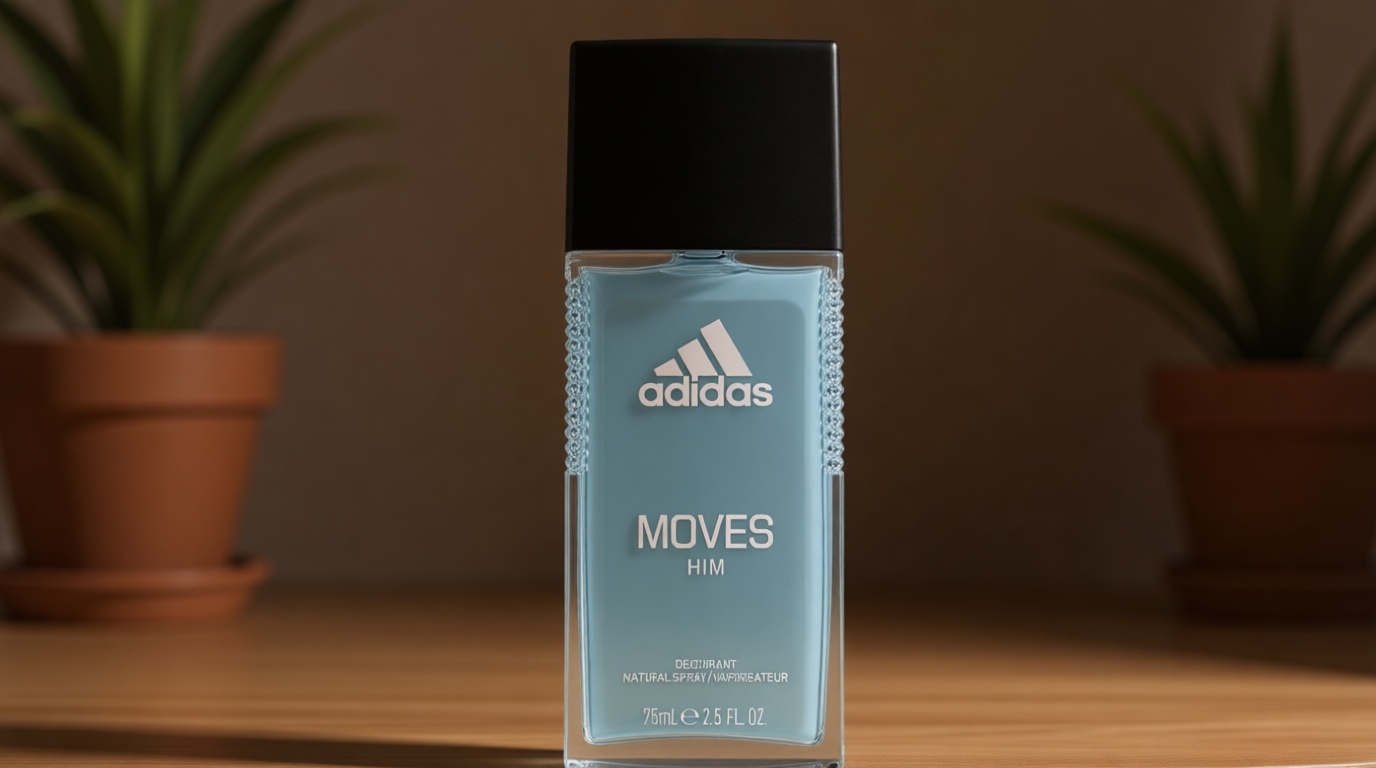 Adidas Moves Him Body Fragrance 2.5 fl oz (Pack of 1) , Notes of Green Apple, Cedarwood, Musk, Men's Fragrance, Long Lasting, Sporty Fragrance, Travel Size