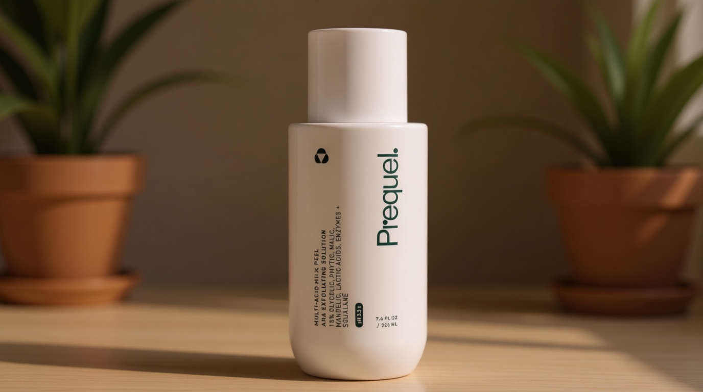 Prequel Skin Multi-Acid Milk Peel, Professional Exfoliating Solution. 15% Glycolic Acid Face Peel with Lactic Acid and Enzymes. Hydrating Chemical Exfoliant. Clinical Strength Formula, 7.6oz Bottle.