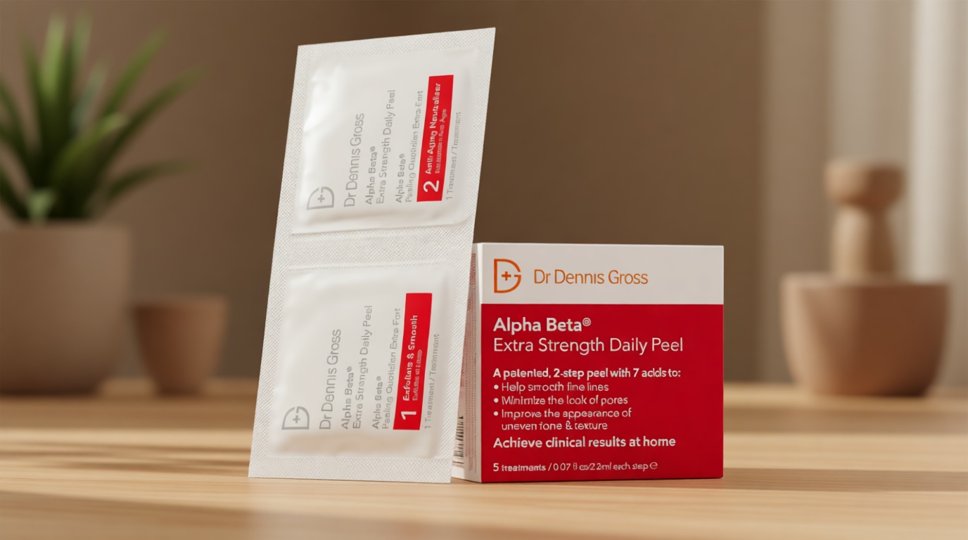 Dr. Dennis Gross Alpha Beta Extra Strength Daily Peel – 2-Step Exfoliating Pads for Enhanced Anti-Aging, Smoother Skin, and Radiant Complexion, 5 Treatments