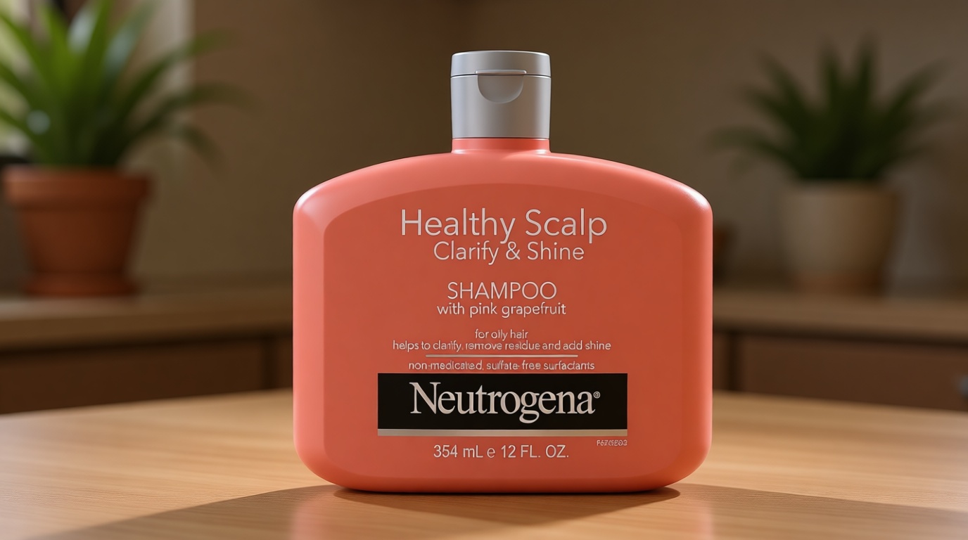 Neutrogena Exfoliating Healthy Scalp Clarifying Shampoo for Oily Hair & Scalp, Pink Grapefruit pH-Balanced Anti-Residue Formula Adds Shine, Sulfate, Paraben & Phthalate-Free, Color-Safe, 12 Fl Oz