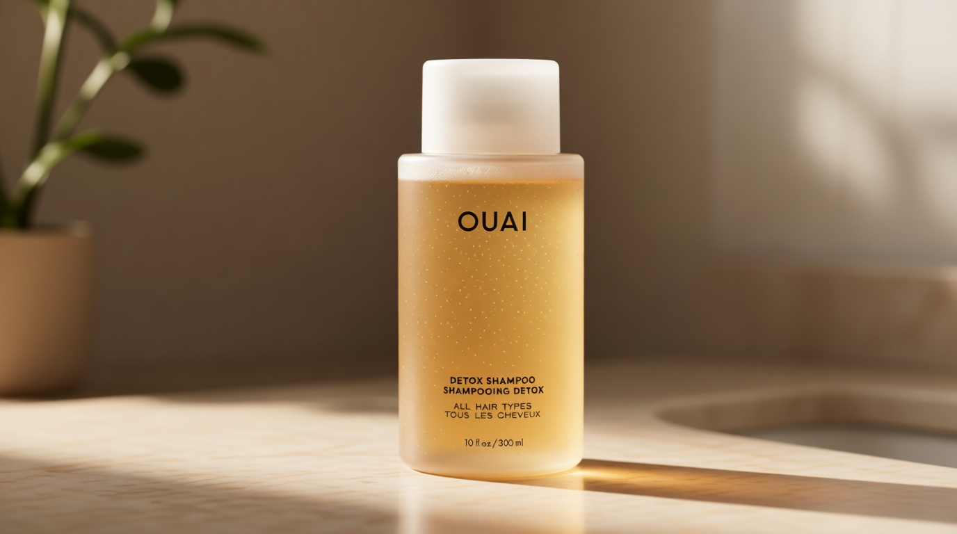 OUAI Detox Shampoo - Clarifying Shampoo for Build Up, Dirt, Oil, Product and Hard Water - Apple Cider Vinegar & Keratin for Clean, Refreshed Hair - Sulfate-Free Hair Care (10 oz)