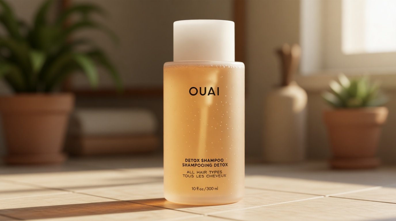 OUAI Detox Shampoo - Clarifying Shampoo for Build Up, Dirt, Oil, Product and Hard Water - Apple Cider Vinegar & Keratin for Clean, Refreshed Hair - Sulfate-Free Hair Care (10 oz)