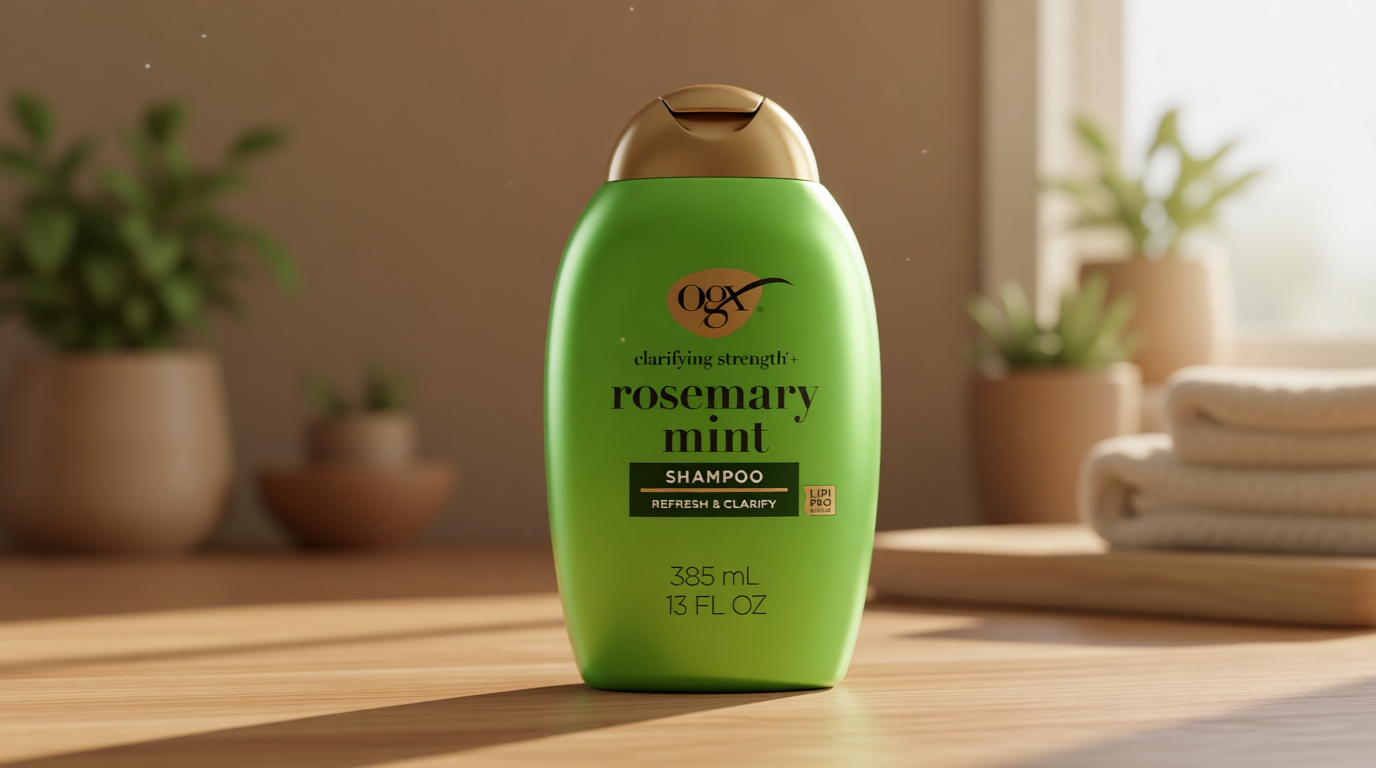 OGX Clarifying Strength + Rosemary Mint Shampoo, Clarifying Shampoo for Oily Hair Visibly Helps Remove Oil & Residue to Clear Away Buildup, Sulfate-Free Surfactants, 13 fl. oz