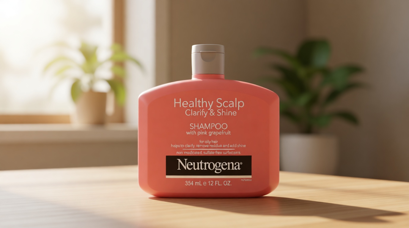 Neutrogena Exfoliating Healthy Scalp Clarifying Shampoo for Oily Hair & Scalp, Pink Grapefruit pH-Balanced Anti-Residue Formula Adds Shine, Sulfate, Paraben & Phthalate-Free, Color-Safe, 12 Fl Oz