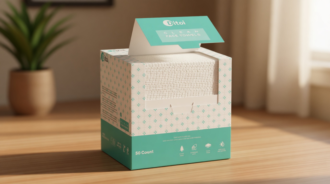 Face Towels, 10"×12" Disposable Face Towel, Face Towelettes XL, Ultra Soft Makeup Remover Dry Wipes, Thick Face Towel for Sensitive Skin, 50 Count (1 Pack)