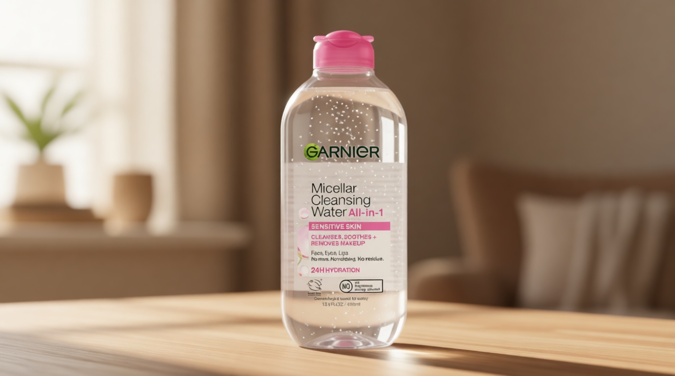 Garnier Micellar Water, Hydrating Facial Cleanser & Makeup Remover, Suitable for Sensitive Skin, Vegan, Cruelty Free, 13.5 Fl Oz (400mL), 1 Count