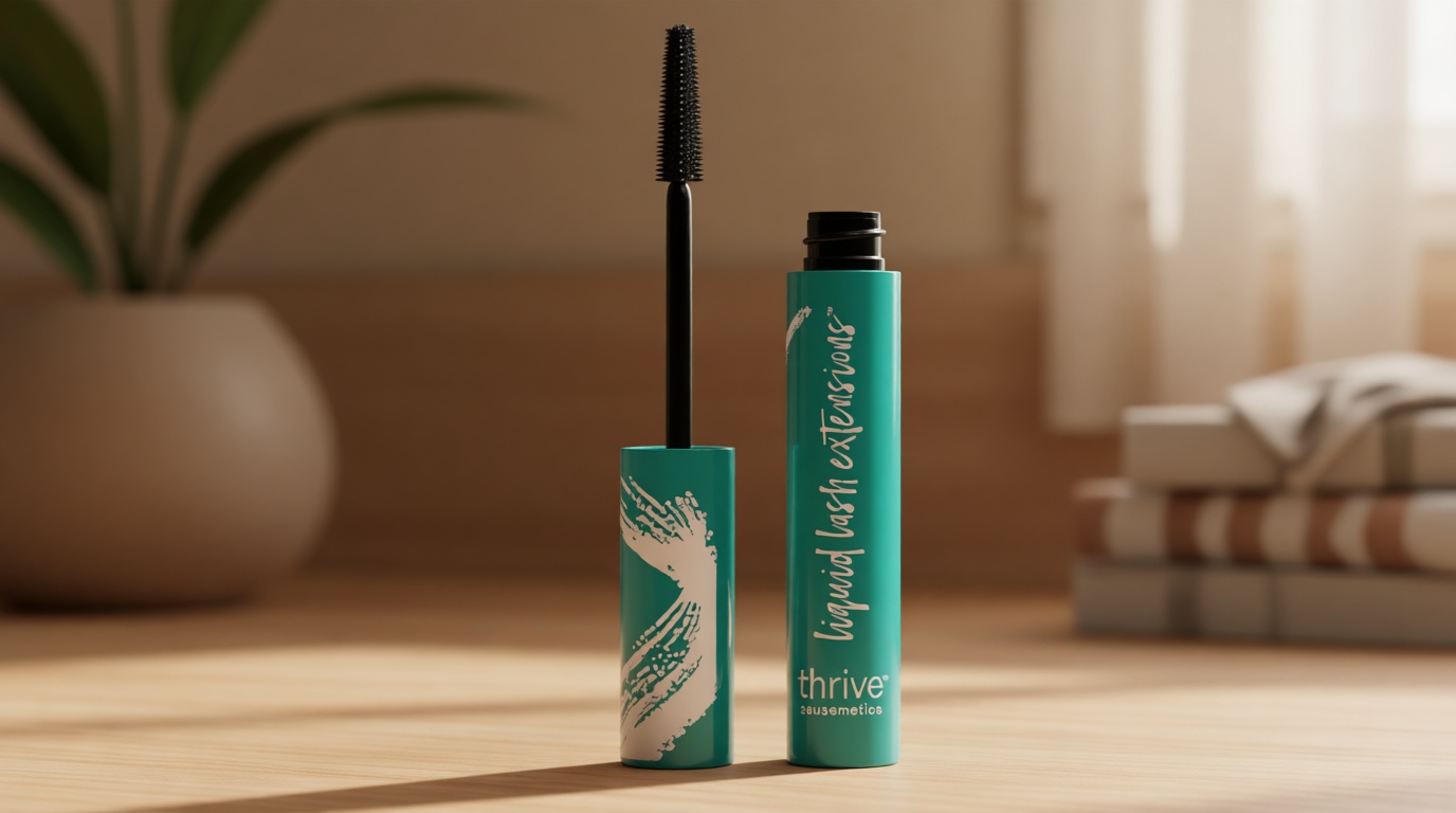 Thrive Causemetics Liquid Lash Extensions Mascara, Tubing Thrive Mascara Lengthening, Volumizing & Curling, Smudge Proof, Washable, No Clumping or Flaking, Vegan & Cruelty Free, Brynn (Rich Black)