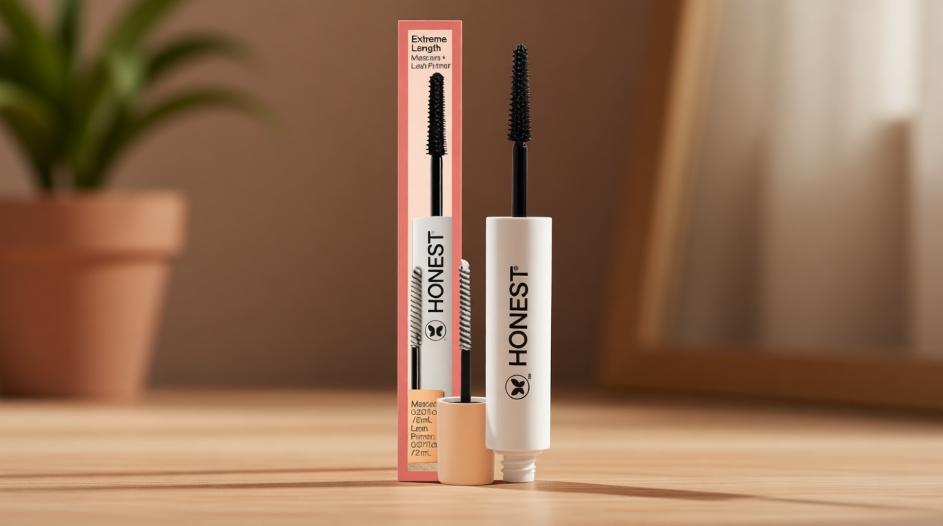 Honest Beauty 2-in-1 Extreme Length Clean Mascara + Lash Primer | Lengthening + Volumizing | Cruelty Free + Safe for Sensitive Eyes | Black, .27 fl oz EWG Verified