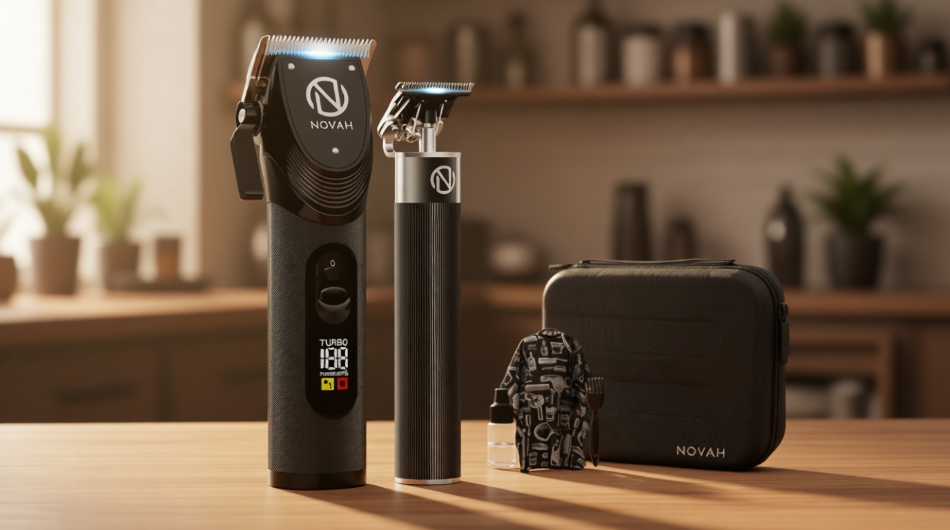 Novah Professional Hair Clippers for Men, Professional Barber Clippers and Trimmer Set, Mens Cordless Clipper, Fade Haircut Kit, Electric Hair Cut Machines