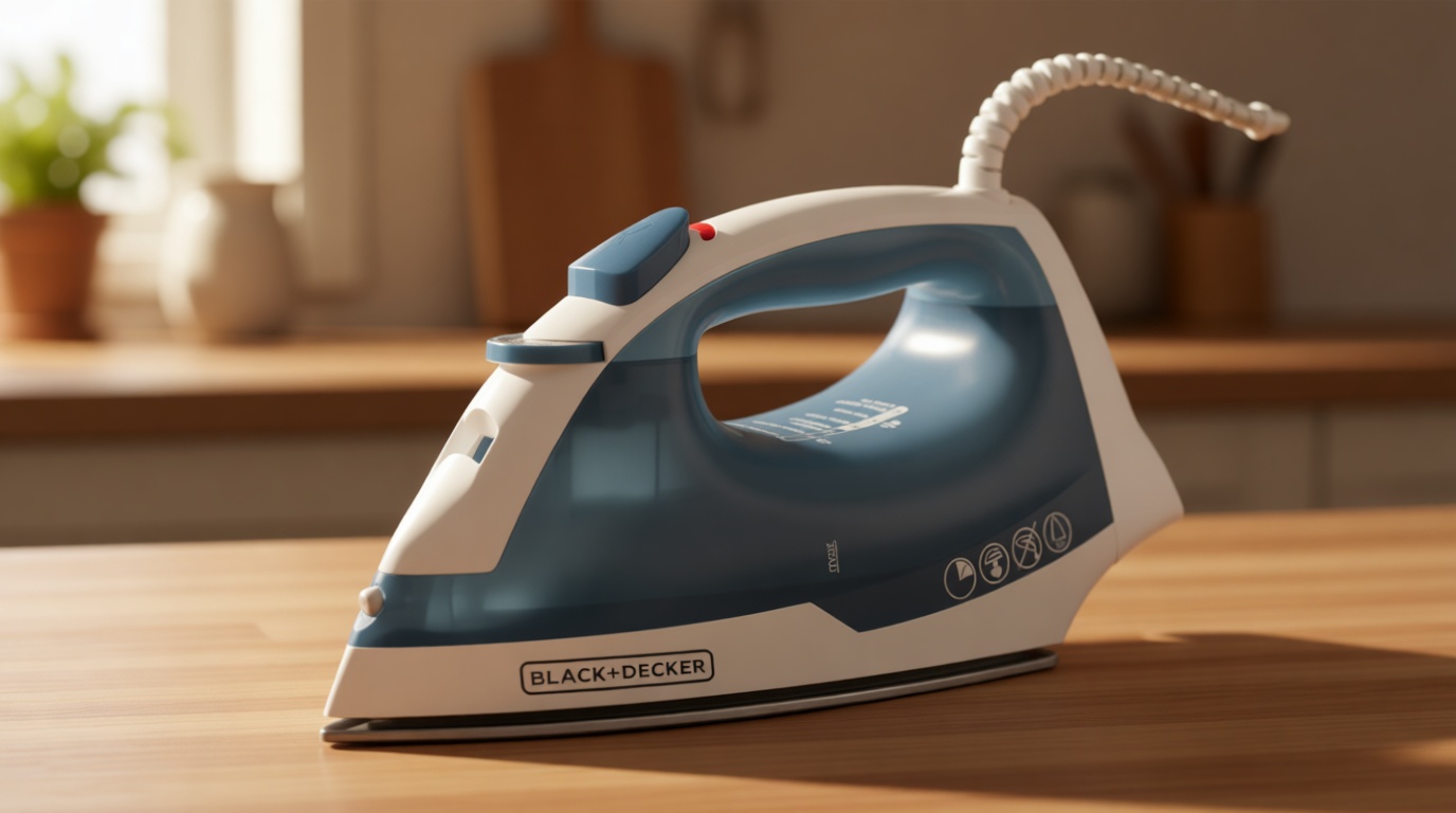 BLACK+DECKER Easy Steam Compact Iron for Clothes, Automatic Shutoff, Nonstick Plate, Light Weight, 1200 Watts
