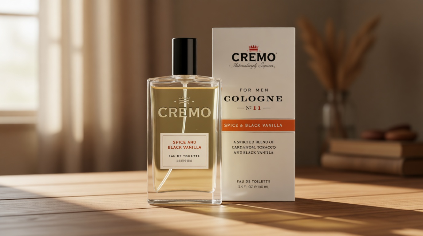 Cremo Cologne For Men - Spice & Black Vanilla Mens Cologne Spray, An Explosion of Vibrant Spices, Dark Woods and Black Vanilla, Multi-Layered Signature Men's Fragrances, 3.4 Fl Oz