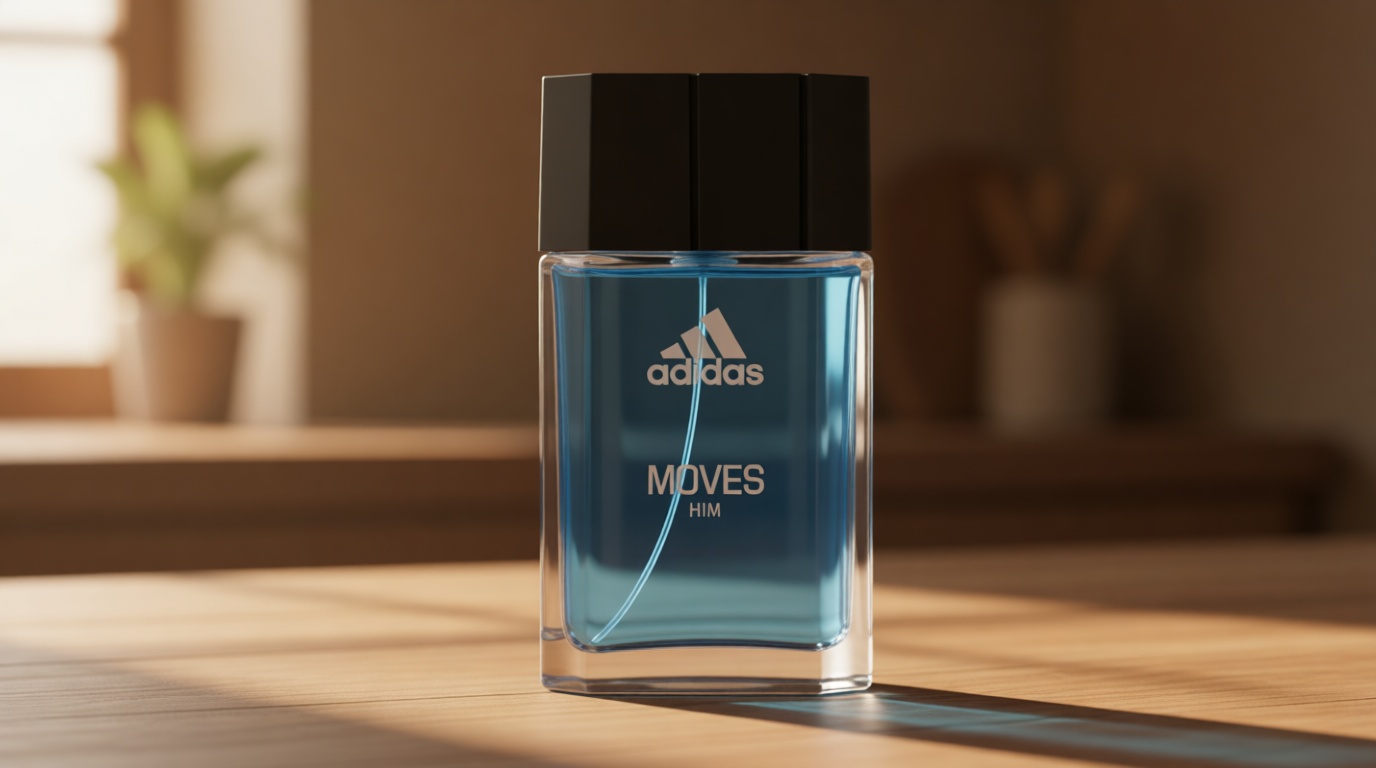 Adidas Moves Him Eau de Toilette 1.6 fl oz (Pack of 1), Notes of Green Apple, Cedarwood, Musk, Men's Fragrance, Long Lasting, Sporty Fragrance, Travel Size